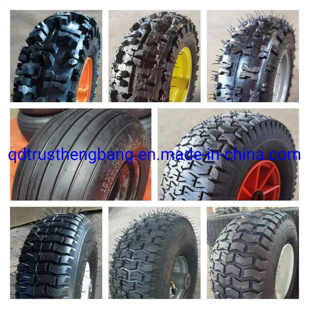 3.50-8 Wheelbarrow Pneumatic Block Tires Trolley Rubber Wheels