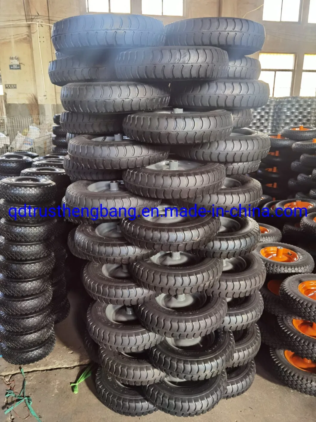 16 Inch 16X4.50-8 Pneumatic Inflatable Rubber Tire Wheel for Hand Truck Trolley Lawn Mower Spreader Trolley Stroller