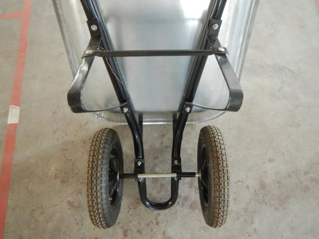 Wheelbarrow Wb6203s with Double 3.25-8 Air Wheels Garden Construction Industrial Wheelbarrow