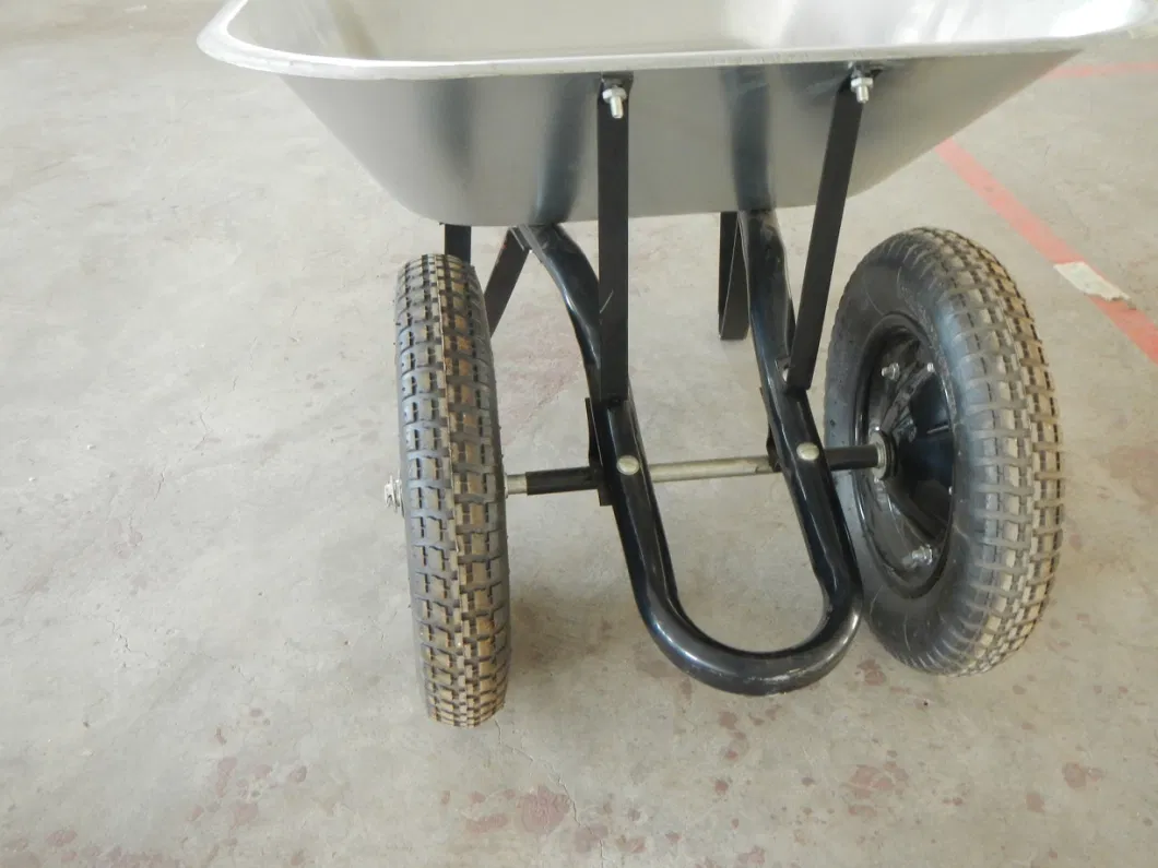 Wheelbarrow Wb6203s with Double 3.25-8 Air Wheels Garden Construction Industrial Wheelbarrow