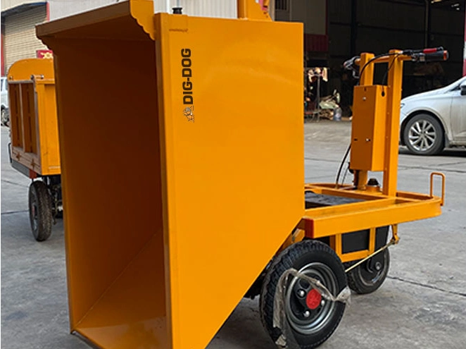 Mini Electric Dump Cart Transport 3 Wheeled Power Wheelbarrow 1000 Kg