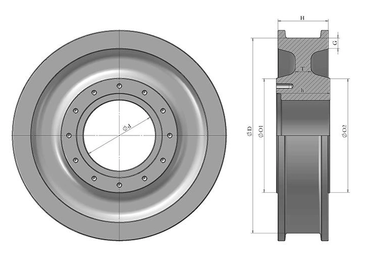 Customized Overhead Crane Wheel Gantry Crane Wheel Forged Steel Wheel