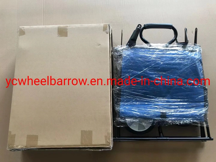 Metal Frame Folding Wagon Beach Camping Wagon Foldable Hand Carts Balloon Wheels