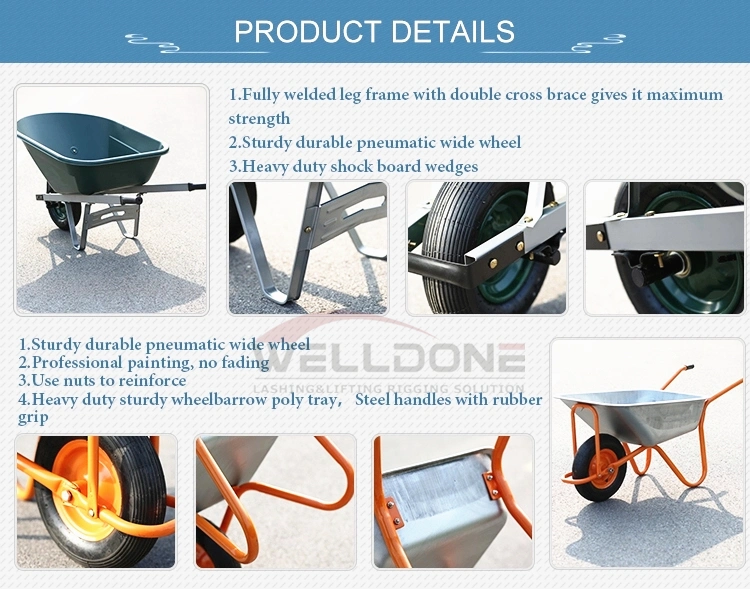 South Africa Market Heavy Duty Cart/Trolley/Handtruck/Pushcart/Wheelbarrow for Garden