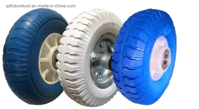 Flat Foam Wheel Solid Wheelbarrow Cart Trolley Wheel 400-8 PU Tubeless