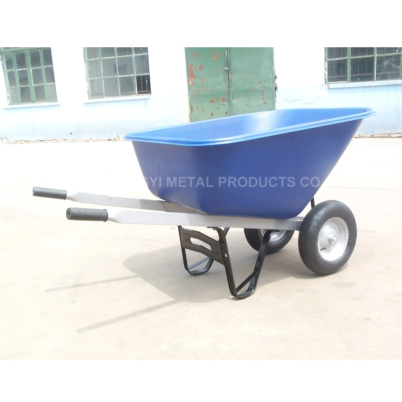 Wb9600 Heavy Duty Two Wheeled Wheelbarrow with Plastic Trays