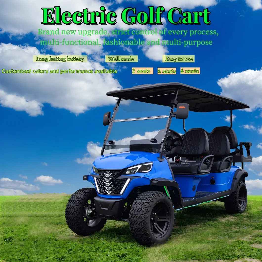 Electric Golf Cart with 4 Seats Classic Car Tour Bus Club