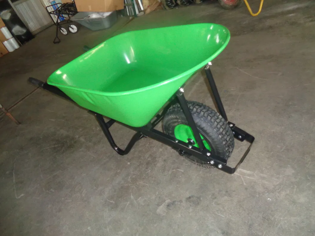 Construction Yellow Color Pneumatic Wheel Wheelbarrow