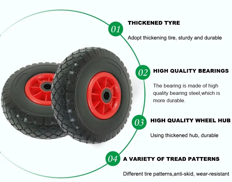 Good Quality Tire 3.50-8, 400-8 Rubber Pneumatic Wheel for Trolley/Wheelbarrow