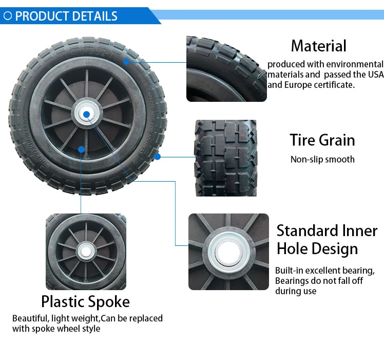 Tubeless Wheelbarrow Tire PU Foam Wheels Tire