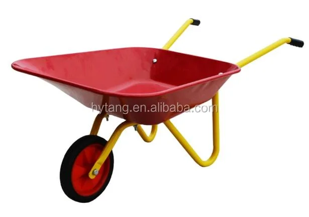 Wb0209 Green Yellow Red Purple Color Children&prime;s Plastic Toy Wheel Barrow Wheelbarrow Kid&prime;s Garden Tools