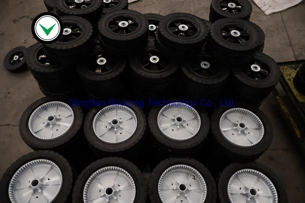 4.80-8/3.75 Hollow Rubber Semi-Pneumatic Wheel with Plastic Rim