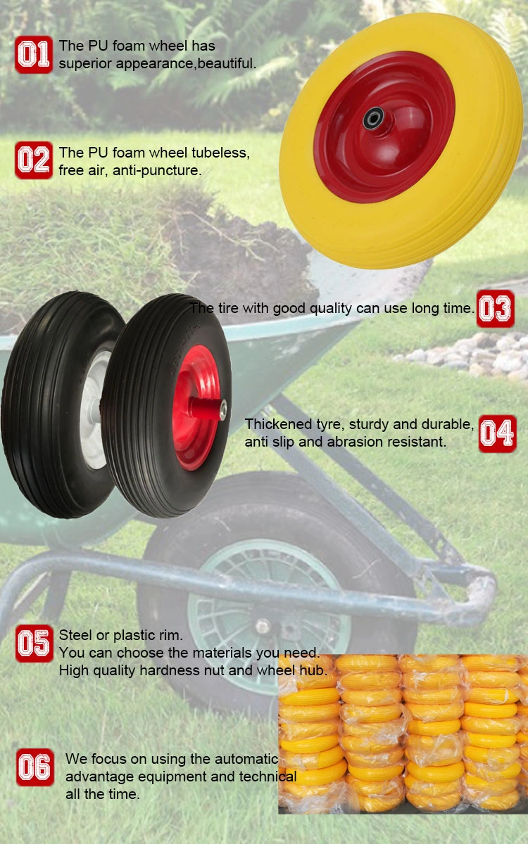 Orange PU Foam Wheel 4.80/4.00-8 for Wheelbarrow