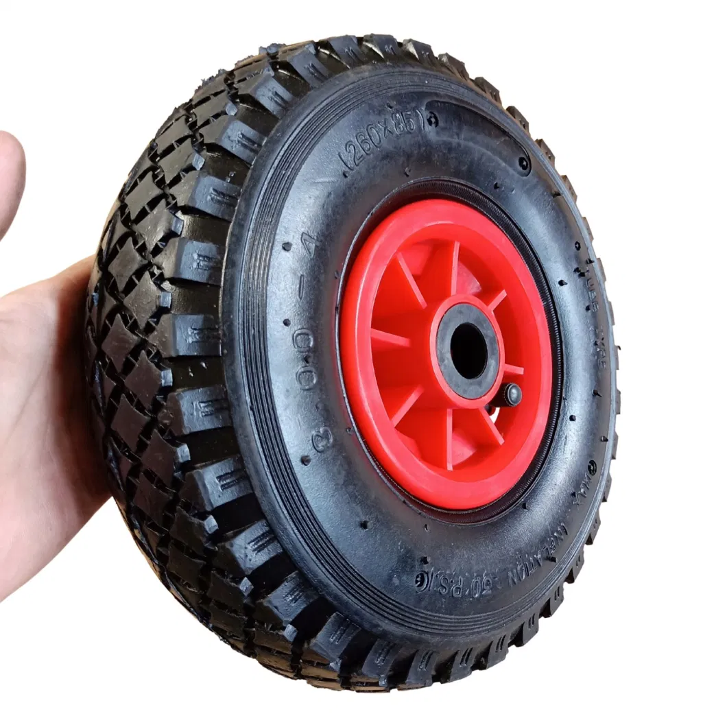 Pr1504 Pneumatic Wheels 10 Inch 4.10/3.50-4 Pneumatic Rubber Tires for Hand Truck Trolley Lawn Mower