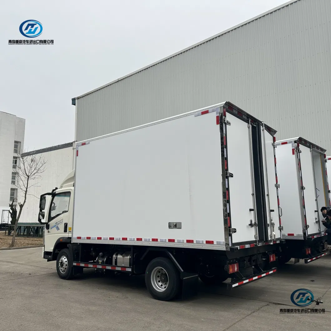 Sinotruk HOWO Insulated Van Cold Storage Heat Trolley Aluminum Box Body Polyurethane Reefer Bucket Mobile Ice Cream Soft Tea Truck