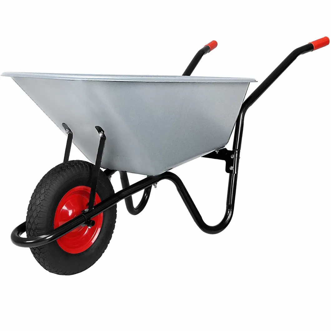 Wb6414 Heavy Duty Green Color Plastic Tray Garden Wheel Barrow for Hot Sale Wheelbarrow