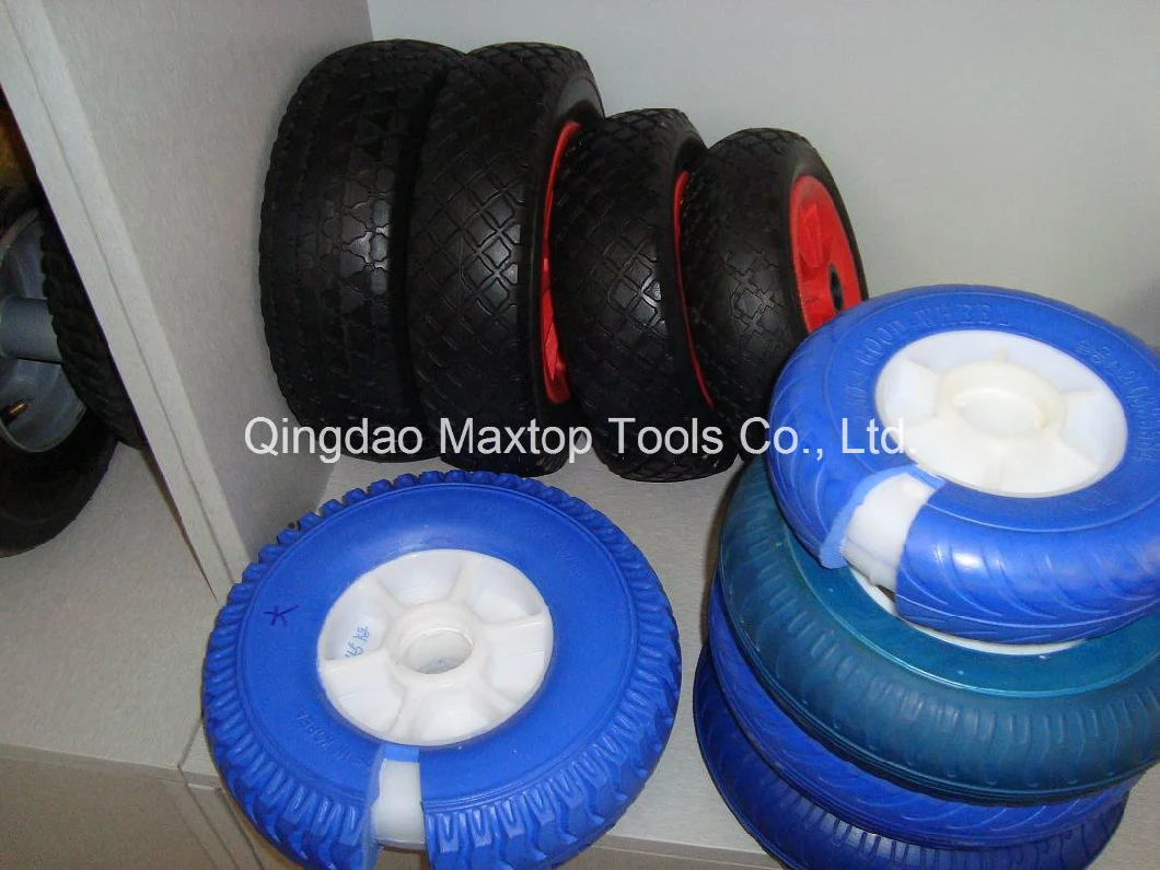 Maxtop 4.10/3.50-4 Flat Free PU Foam Wheelbarrow Trolley Wheel