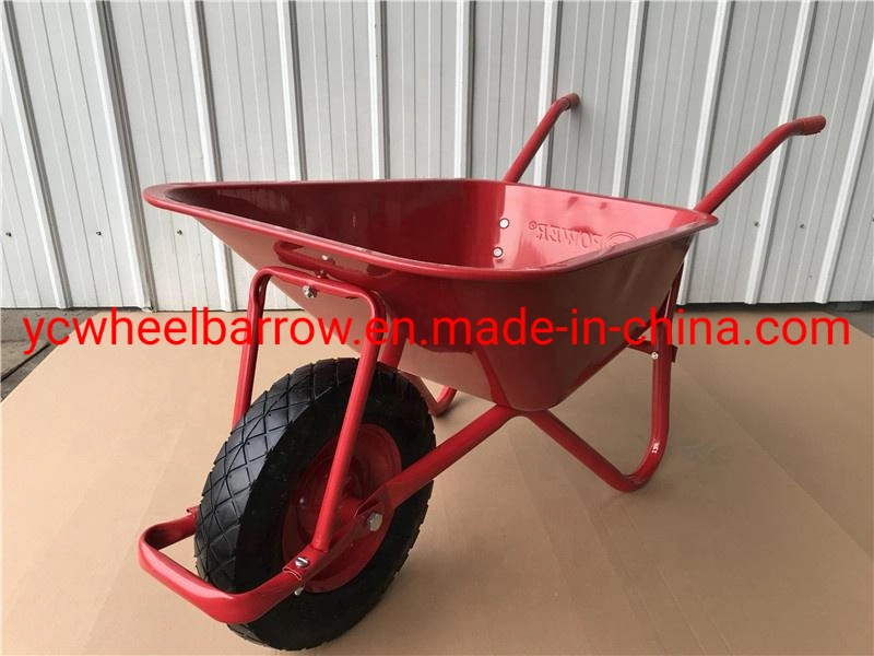 Egypt Market 90L Deep Galvanized Tray 4.00-8 Air Wheel Type Wheelbarrow Wb5009 with Good Quality