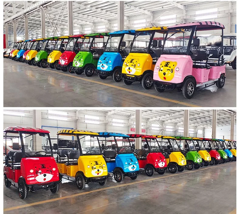 Electric Golf Cart with 4 Seats Classic Car Tour Bus Club