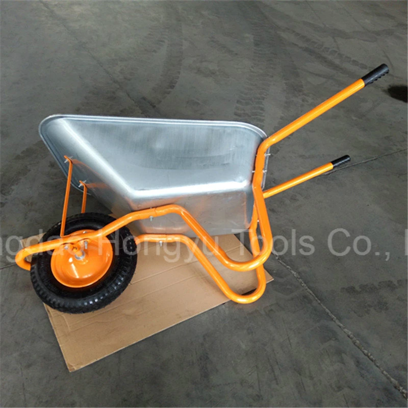 Zinc Tray Yellow Handle Good Quality Wheel Barrow