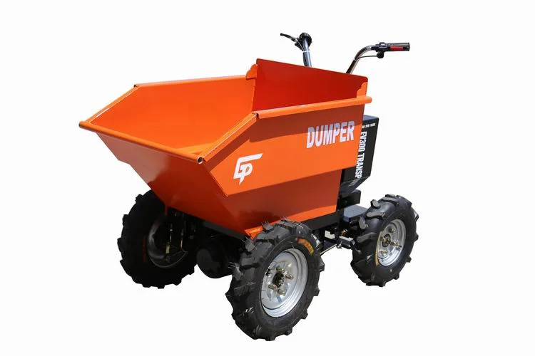 China Manufacturer Electric Power Motor Battery Wheel Folding Mini Dumper Loader Wheelbarrows with Brakes for Sale