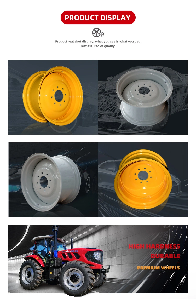 Promotional Agricultural Trailer Rims Farm Tractor Rims Tubeless Agricultural Steel Wheel 12*24