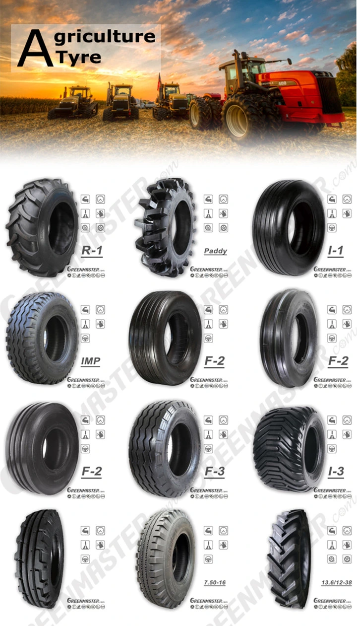 Agriculture Mini Tractor Harvester R1 Tyre, Agricultural Farm Implement Flotation I-1 Tires 3.50-5 3.50-6 3.88-7 4.00-7 4.00-8 4.00-10