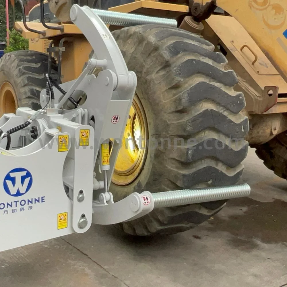 Forklift Attachment Tipping Tyre Gripper Tires Installation Excavator Tires