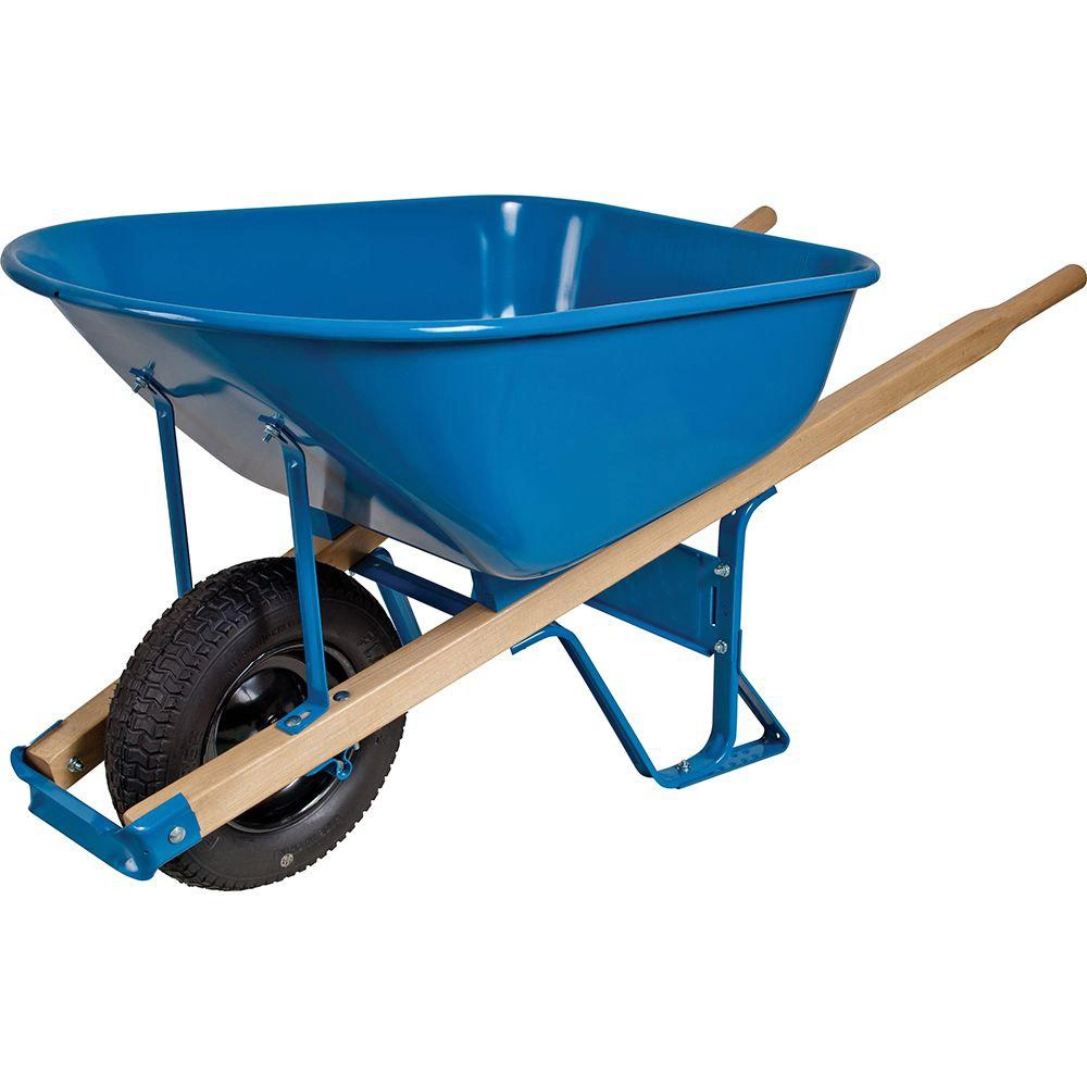 Professional Square Wooden Handle Steel Wheelbarrow