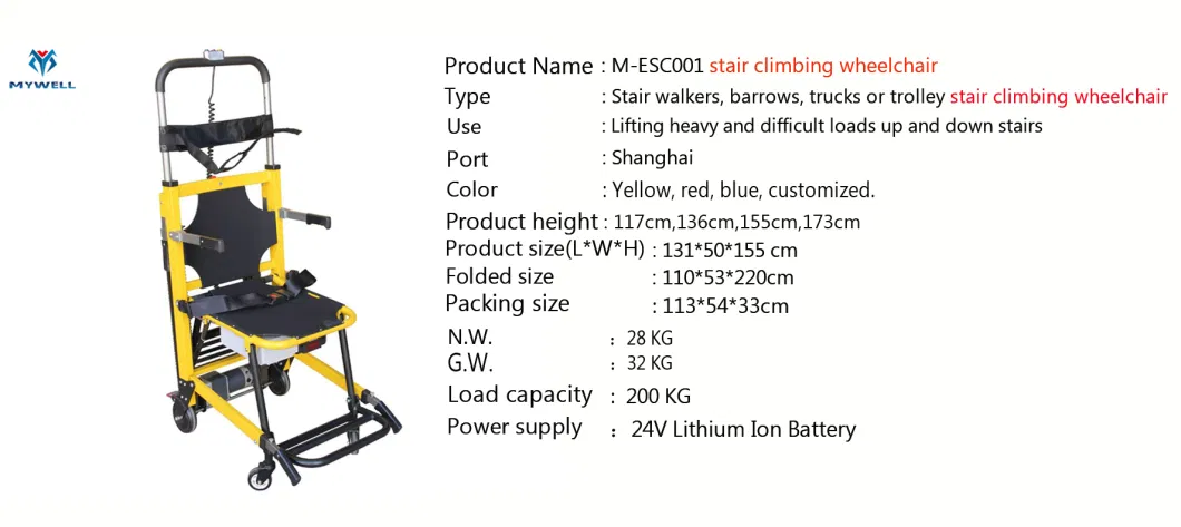 M-ESC001 Hot Sale Elevators Stair Lift Chair Climbing Wheelchair