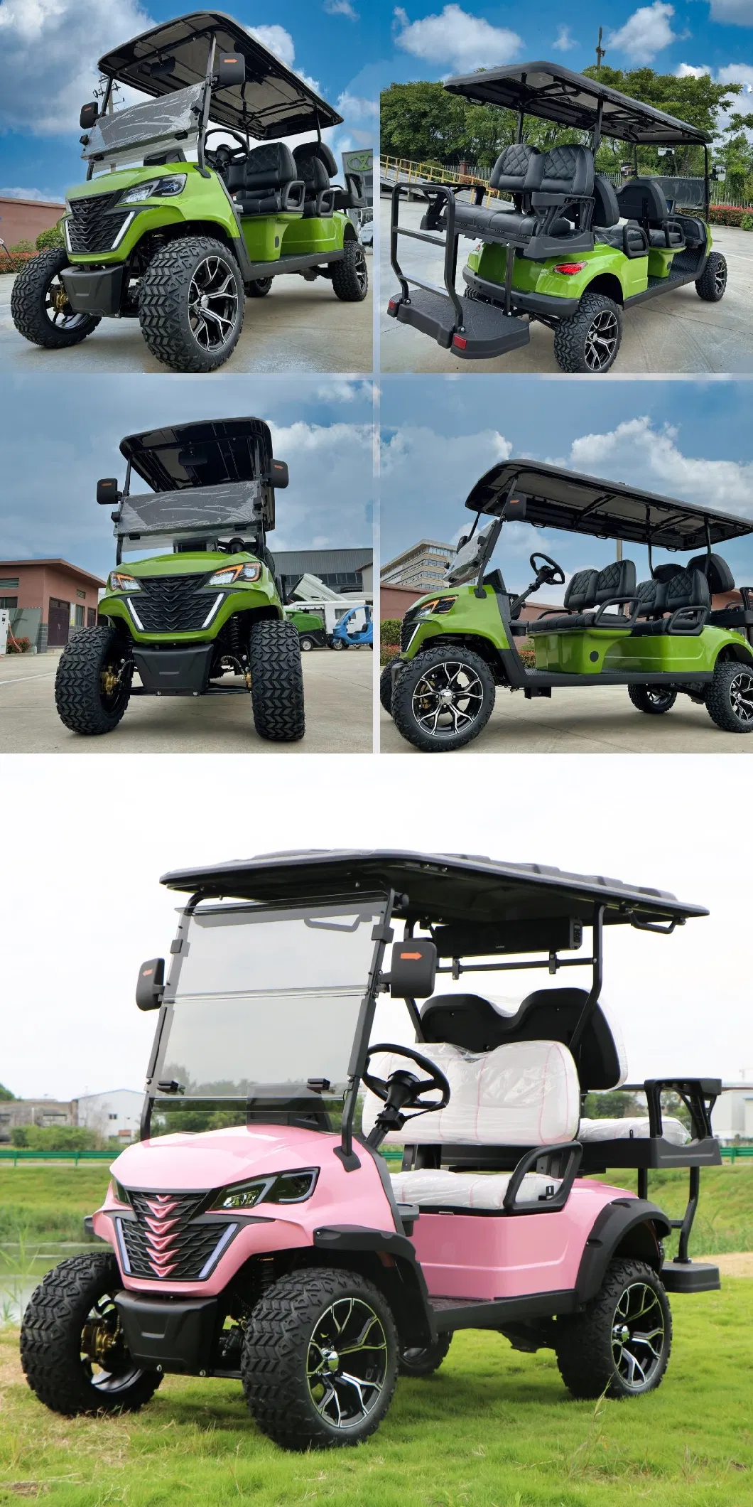 Electric Golf Cart with 4 Seats Classic Car Tour Bus Club