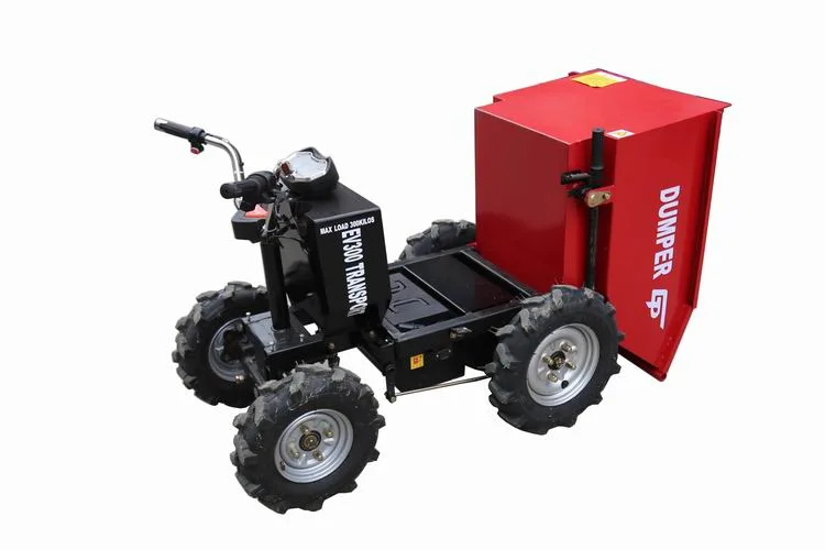 China Manufacturer Electric Power Motor Battery Wheel Folding Mini Dumper Loader Wheelbarrows with Brakes for Sale