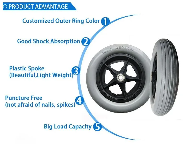 200X50 Small Pneumatic Rubber Wheel with Rim and Bearing
