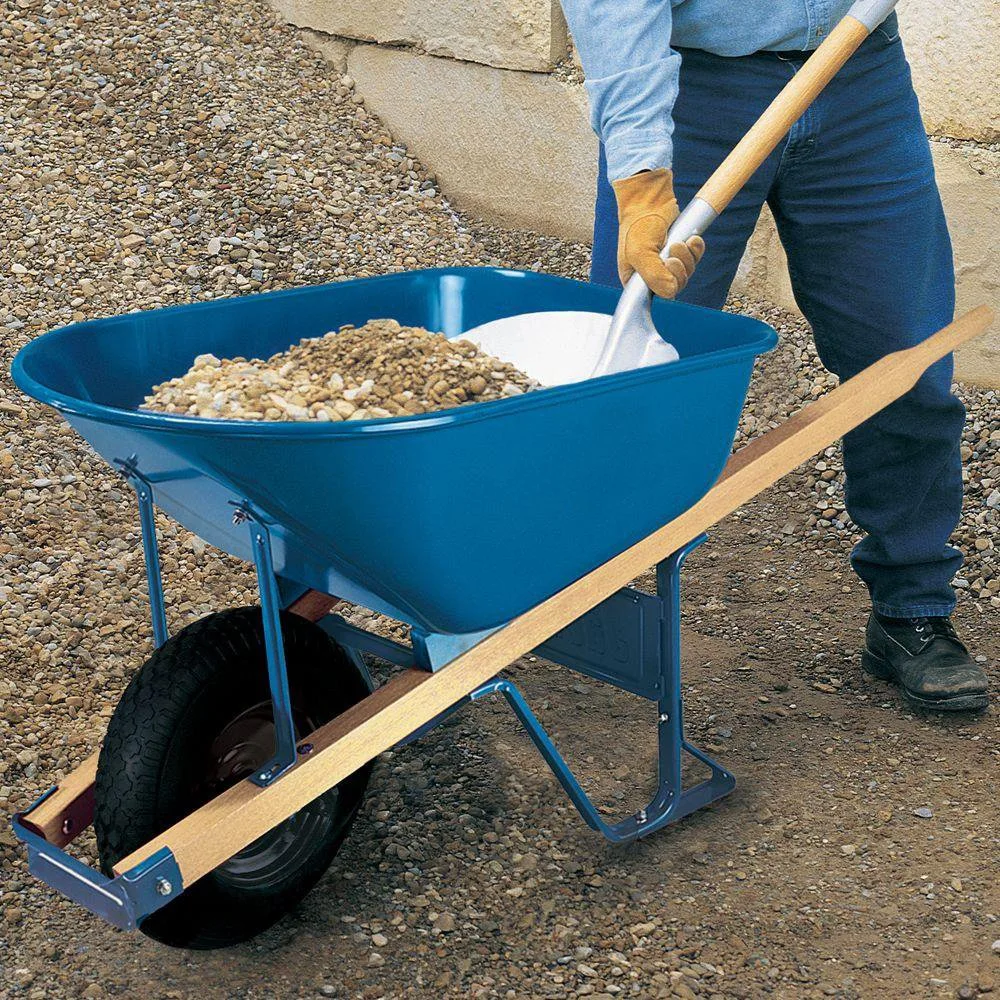 Professional Square Wooden Handle Steel Wheelbarrow