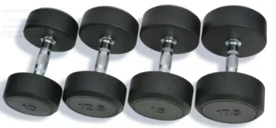  Home Gym Coated Rubber Hex Fixed Dumbbell 2.5-50kg and 15-120lb