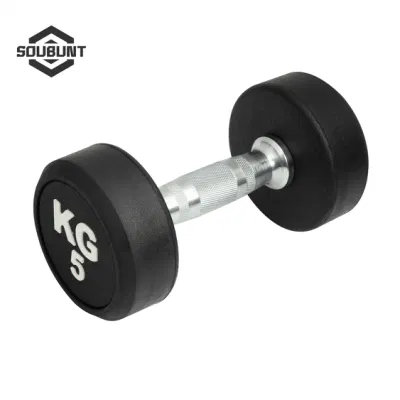 Urethane Dumbbell Cross Fitness Free Weights Rubber Round Head Dumbbells