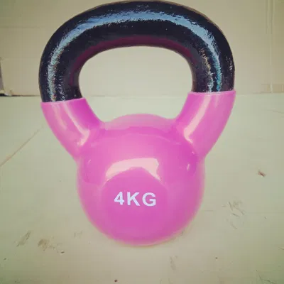 Colorful Fitness Cast Iron Kettlebell with Vinyl Dipping