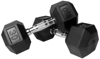 Gym Black Hex Dumbbell in Weight Lifting