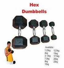 Cast Iron Hex Dumbells 10kg Rubber Dumbbell Set in Door