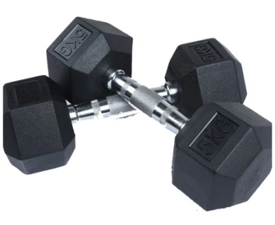 Wholesale Weight Lifting Fitness Equipment Home Black Rubber Hex Dumbbell