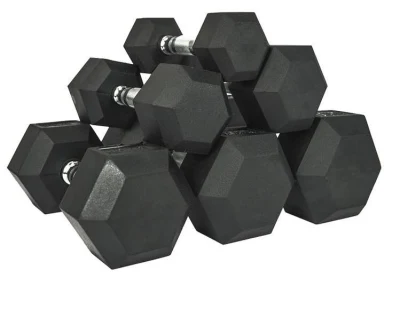  Hot Selling Hexagon Shape Rubber Encased Hex Dumbbell Great for Resistance Training
