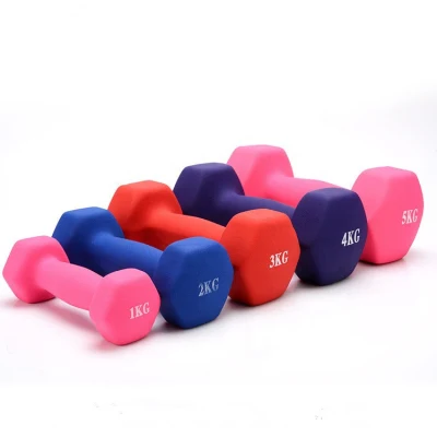  1-10kg Hex Neoprene Dumbbell Free Hand Weight Set for Home Gym Exercises