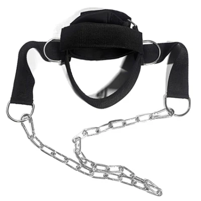 Adjustable Strap Body Building Neoprene Head Harness Weight Lifting Strap with Chain with Adjustable Straps