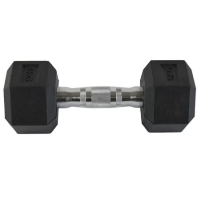 Hot Competitive Price Black Hex Rubber Dumbbell