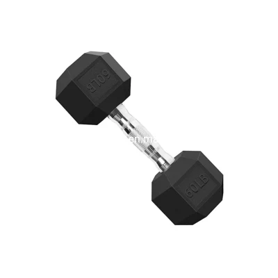 Wholesale Hexagonal Black Rubber Dumbbells Multi Weight Gym Training Hex Dumbbell Rack Set