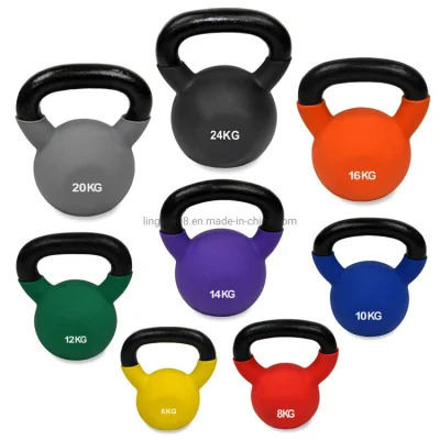 Factory Wholesale Home and Gym Use Neoprene Coated Cast Iron Kettlebell