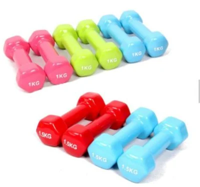 Wholesale Newest Fitness Equipment Hex Vinyl Dipped Dumbbell