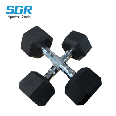 Rubber Coated Steel Hex Dumbbell Gym Weightlifting Hex Dumbbell Set for Sale