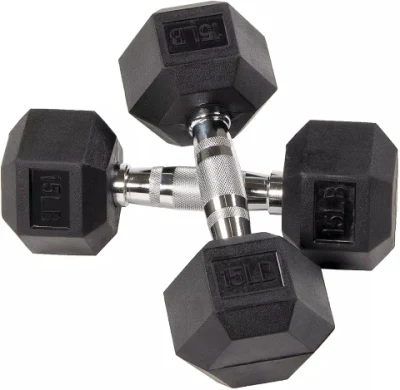 Fitness Accessories Hexagon Rubber Coated Dumbbell Weight Lifting Push-up Stand Hex Rubber Dumbbell