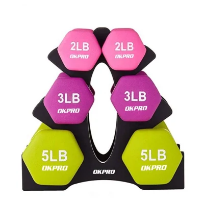Gym Buy Cheap Weights Fitness Colorful Neoprene Coated Hex Dumbbell Set for Sale